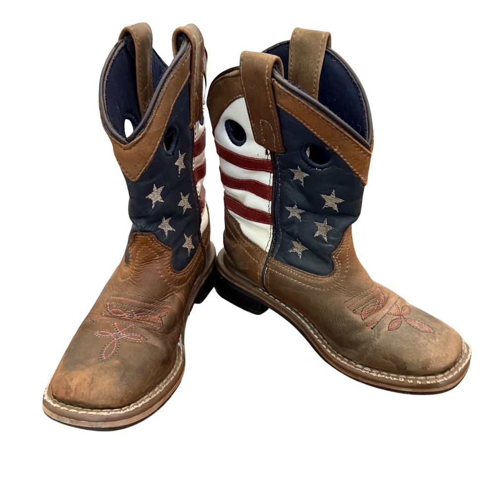 Smoky Mountain Kids Stars and Stripes USA Flag Western Cowboy Boots Size 11 R